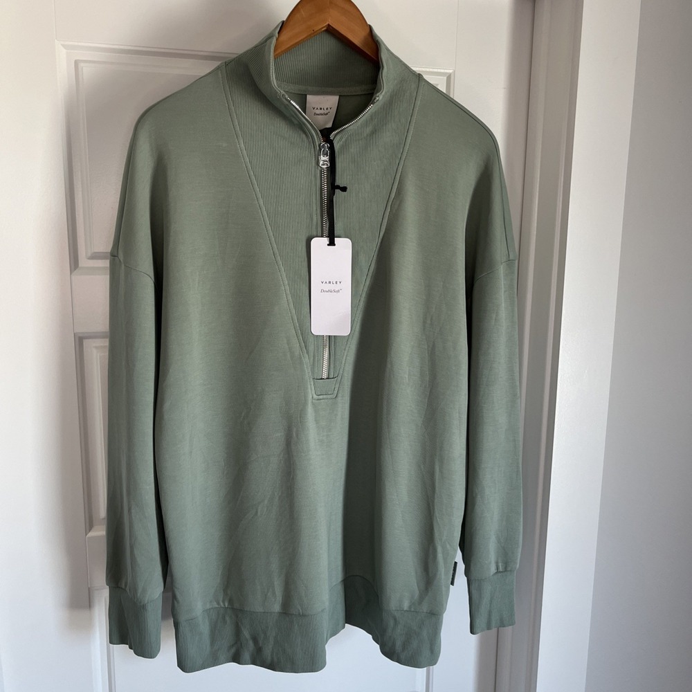 Varley Masie LonglineHalf Zip Sweatshirt M  DoubleSoft Loungewear Travel New